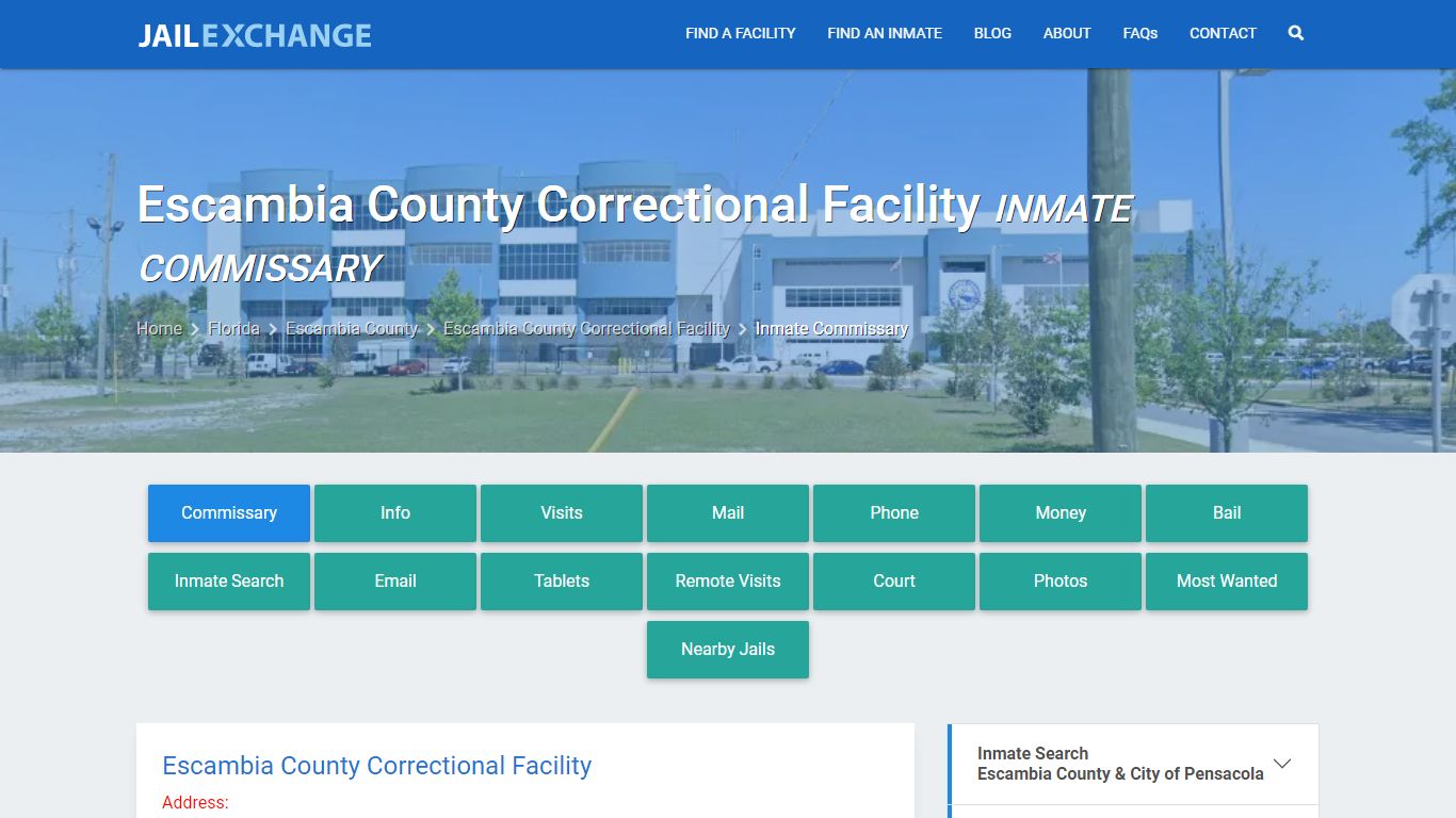 Escambia County Correctional Facility Inmate Commissary - Jail Exchange