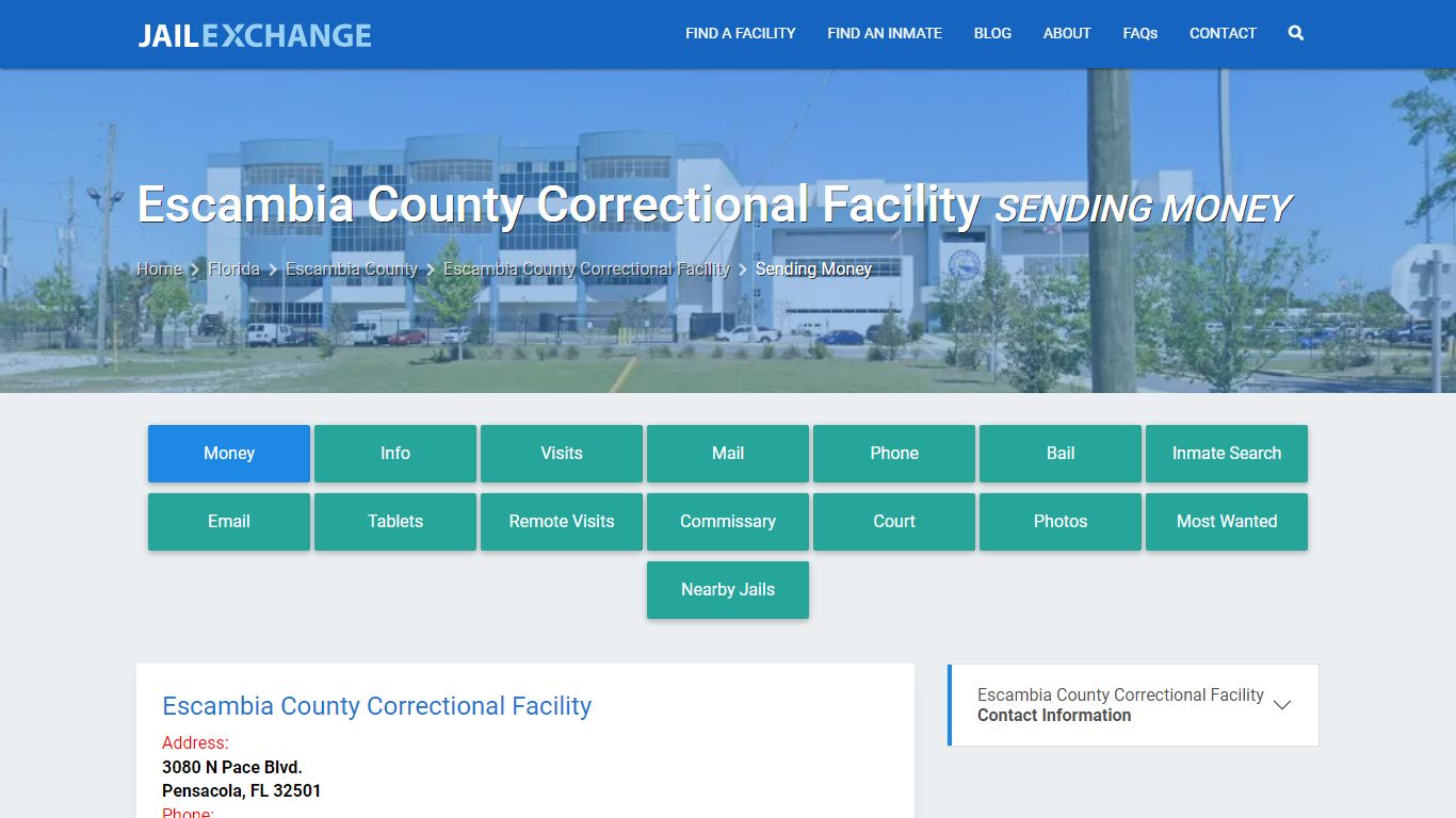 Escambia County Correctional Facility Sending Money - Jail Exchange
